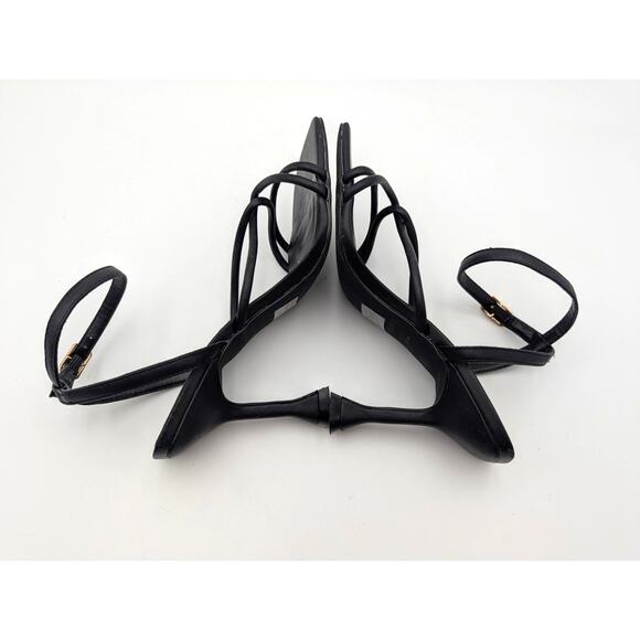 Open Edit Rachel Heel Sandal Square Open Toe Women's Black Size US5.5M EU36 - Picture 5 of 9